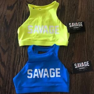 Savage Barbell High Neck Sports Bra Bundle NEW